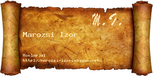 Marozsi Izor névjegykártya